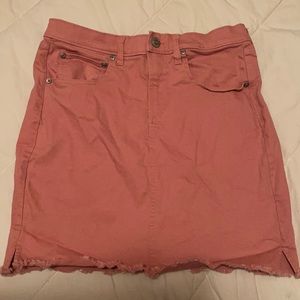 Pastel pink jean skirt